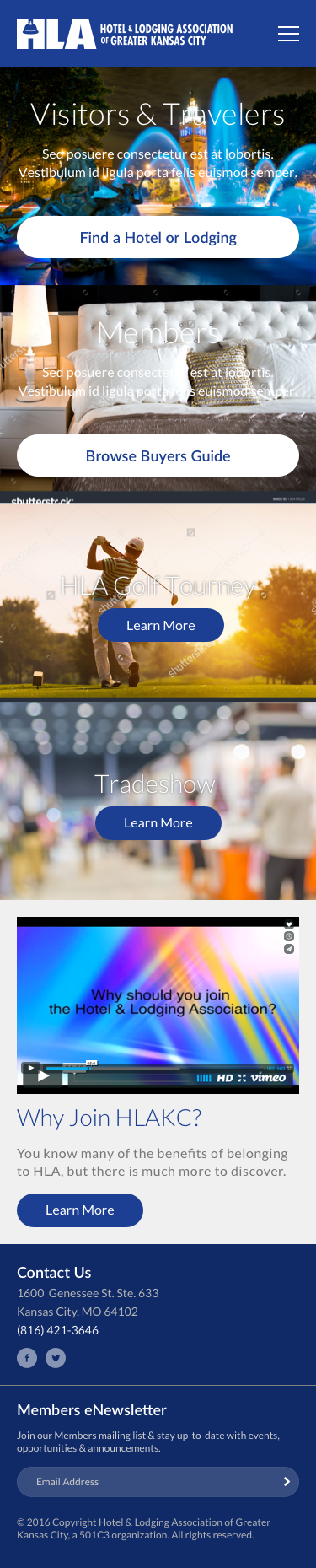 The Hotel & Lodging Association of Greater Kansas - Homepage, Mobile